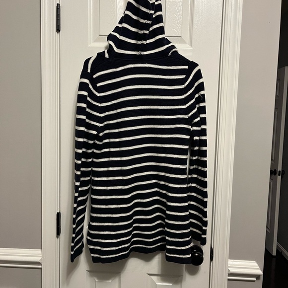 Saint Tropez West Cotton Hoodie Navy & Cream Strips Size‎ M. Heavy. Warm. Causal - Picture 5 of 8